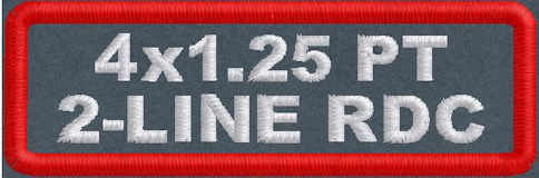 4in x 1.25in Polytwill Name Patch 2-Line RD Corner