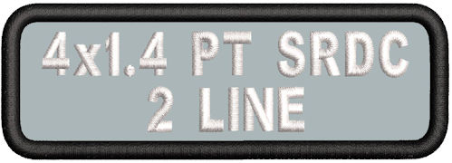 4in x 1.4 2Line Standard Round Corner Polytwill Name Patch