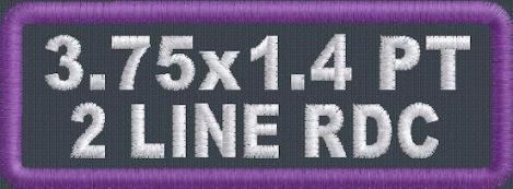 3.75in x 1.4in Name Patch 2 Line Round Corner Polytwill