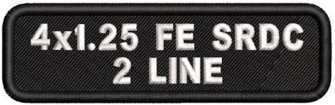 Custom 4in. x 1.25 Name Patches 2 Line Full Embroidered Standard Round Corners