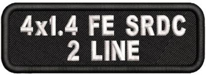 4in. x 1.4in Name Patch 2 Line Full Embroidered Standard Round Corners