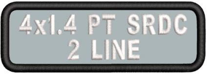 4in x 1.4in Polytwill Name Patch 2-Line Standard Round Corners