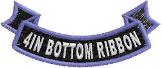 4in Bottom Ribbon Rocker Full Embroidered
