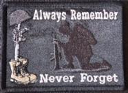 Always Remember Never Forget Soldiers Cross Patch