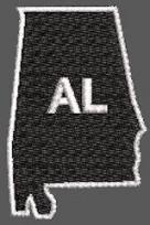 United States Alabama Full Embroidered